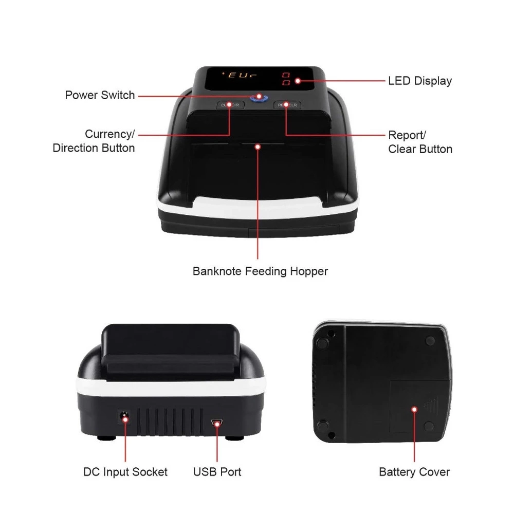 Banknote Detector Denomination Detector UV / Mg / IR / Dd Currency Cash Detector