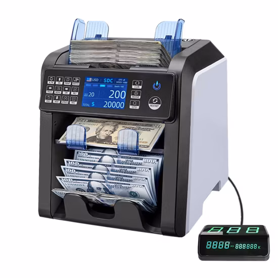 Contador de dinero de billetes de valor mixto, máquina contadora de efectivo, contador de billetes